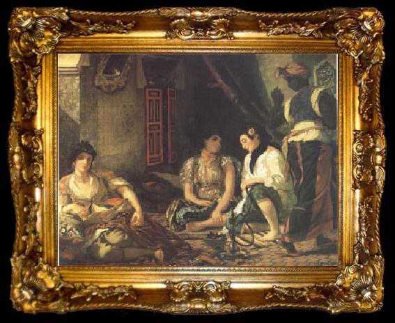 framed  Eugene Delacroix Algerian Women in Their Appartments (mk05), ta009-2